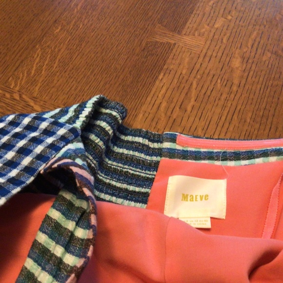 Maeve/Anthro one shoulder dress with asymmetrical frayed hem. EUC. - Picture 3 of 4